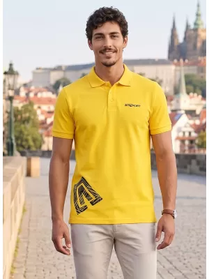 Tricou pentru bărbați cu guler ALTISPORT ALM013203 GALBEN