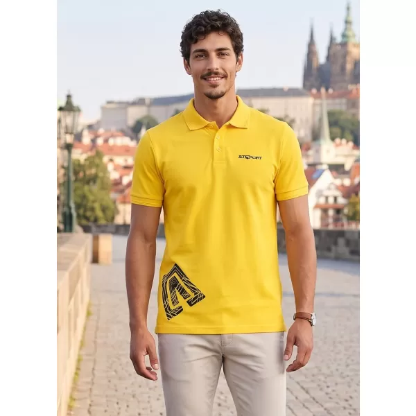  Tricou pentru bărbați cu guler ALTISPORT ALM013203 GALBEN 