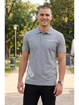 Tricou pentru bărbați cu guler ALTISPORT ALM013203 EVIDENȚIERI GRI ÎNCHIS