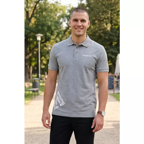  Tricou pentru bărbați cu guler ALTISPORT ALM013203 EVIDENȚIERI GRI ÎNCHIS 