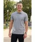Tricou pentru bărbați cu guler ALTISPORT ALM013203 EVIDENȚIERI GRI ÎNCHIS