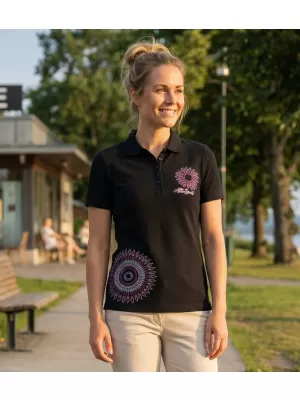 Tricou de damă cu guler ALTISPORT ALW024210 NEGRU ROZ