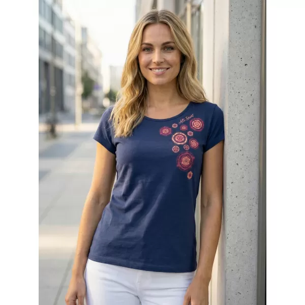  Tricou pentru femei ALTISPORT ALW053122 ALBASTRU MIEZ DE NOAPTE/ROZ 