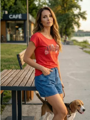 Tricou pentru femei KIXMI LEA ROȘU