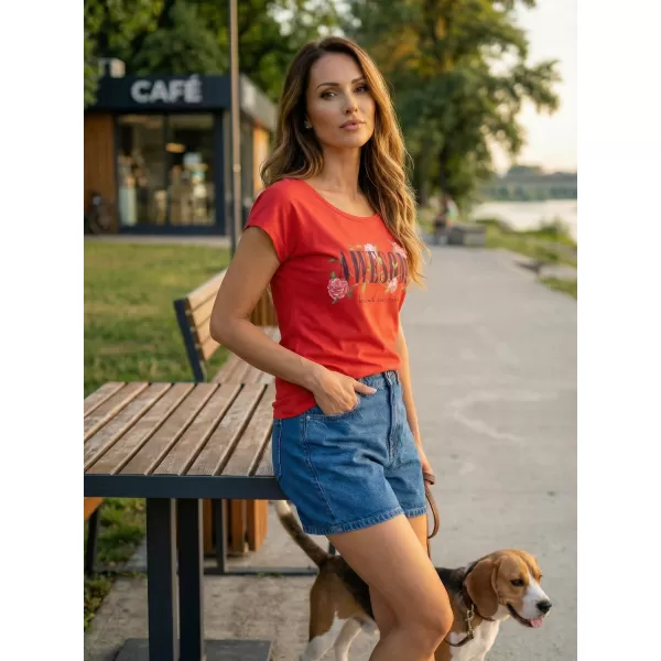 Tricou pentru femei KIXMI LEA ROȘU 