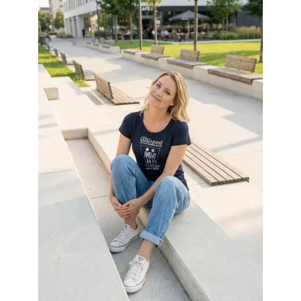  Tricou pentru femei ALTISPORT ALW049122 BLEUMARIN/ARGINTIU 