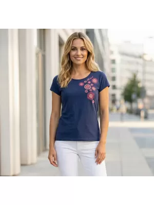 Tricou pentru femei ALTISPORT ALW053122 ALBASTRU MIEZ DE NOAPTE/ROZ