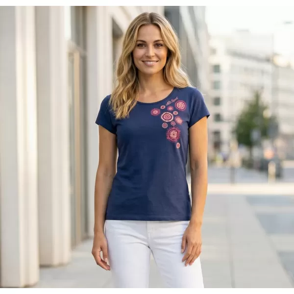  Tricou pentru femei ALTISPORT ALW053122 ALBASTRU MIEZ DE NOAPTE/ROZ 