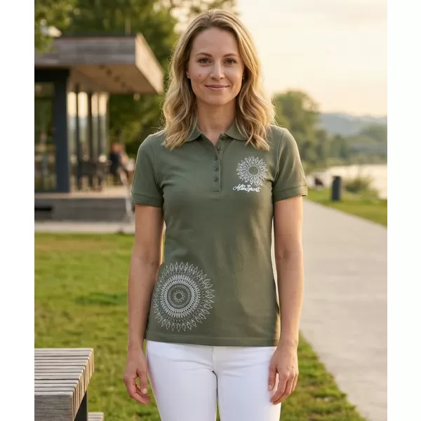  Tricou de damă cu guler ALTISPORT ALW024210 KAKI 