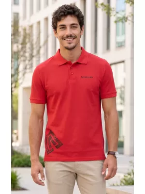 Tricou pentru bărbați cu guler ALTISPORT ALM013203 ROȘU
