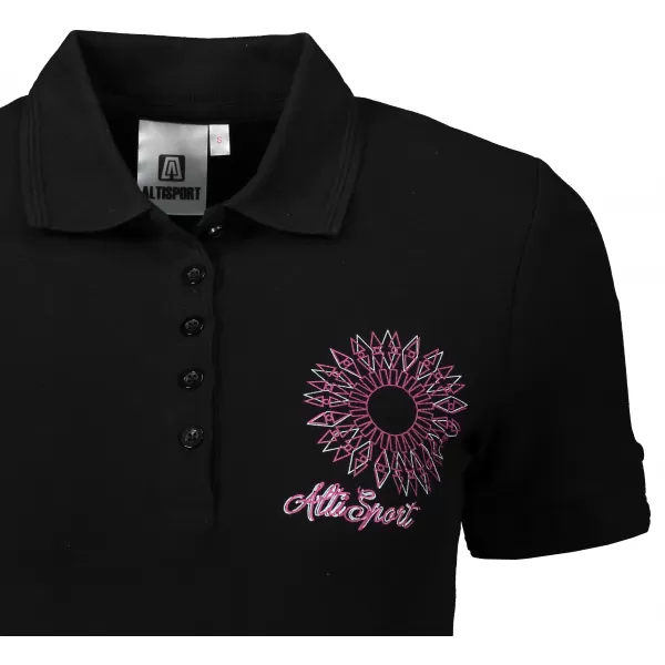  Tricou de damă cu guler ALTISPORT ALW024210 NEGRU ROZ 