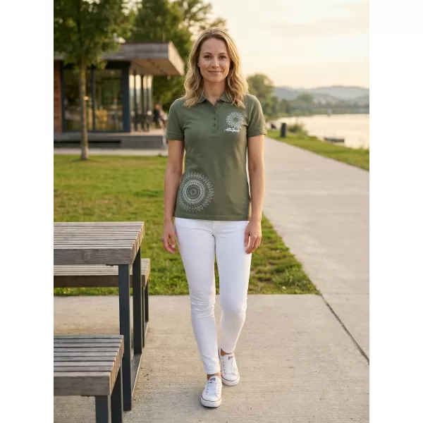  Tricou de damă cu guler ALTISPORT ALW024210 KAKI 