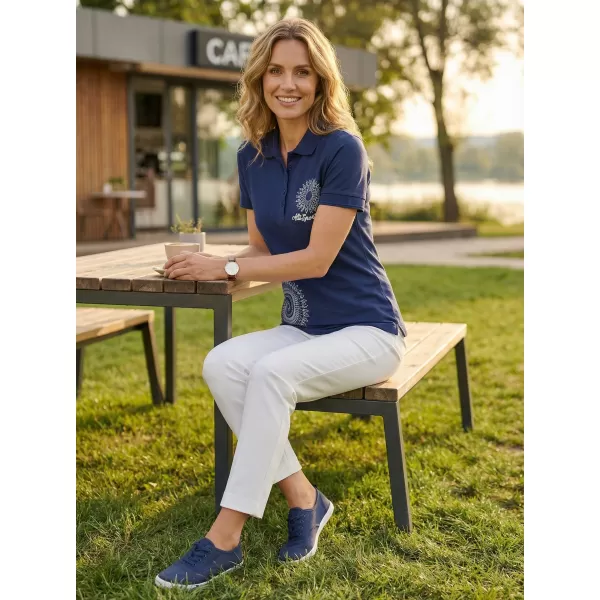  Tricou de damă cu guler ALTISPORT ALW024210 ALBASTRU MIEZUL NOPȚII 