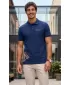 Tricou pentru bărbați cu guler ALTISPORT ALM013203 ALBASTRU MIEZ DE NOAPTE/AURIU
