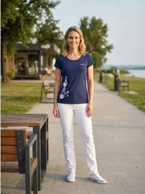 Tricou pentru femei ALTISPORT ALW055122 ALBASTRU MIEZ DE NOAPTE/ROZ