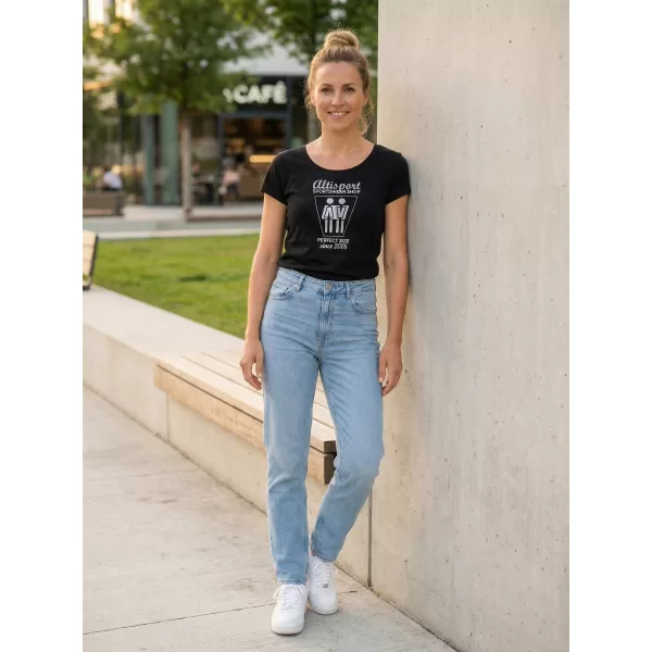  Tricou pentru femei ALTISPORT ALW049122 NEGRU SI ARGINTIU 