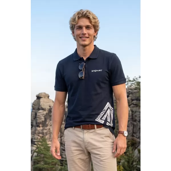  Tricou pentru bărbați cu guler ALTISPORT ALM013203 ALBASTRU MARIN 