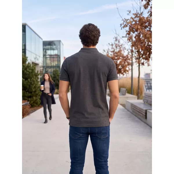  Tricou pentru bărbați cu guler ALTISPORT ALM013203 EVIDENȚIERE ANTRACIT 