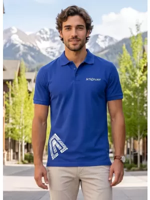 Tricou pentru bărbați cu guler ALTISPORT ALM013203 ALBASTRU REGAL