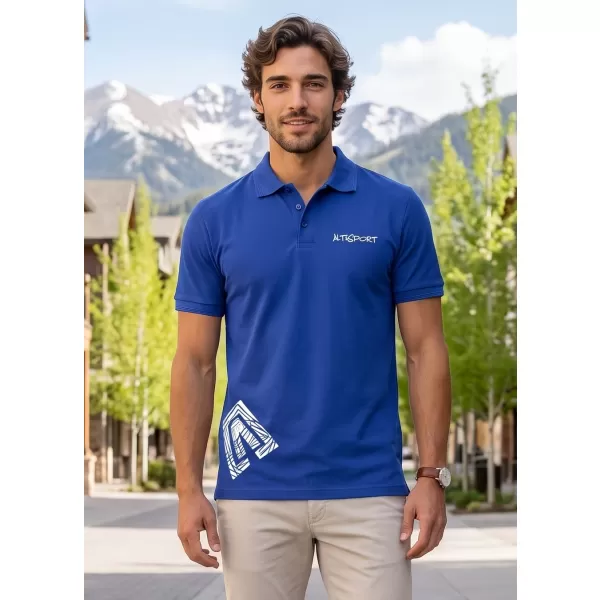 Tricou pentru bărbați cu guler ALTISPORT ALM013203 ALBASTRU REGAL 