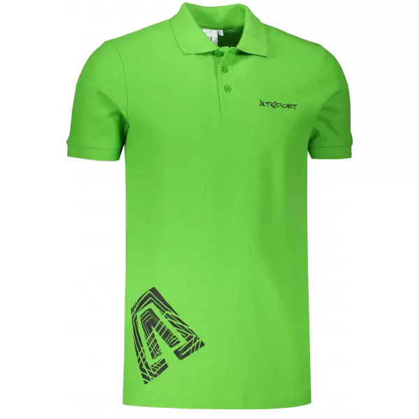  Tricou pentru bărbați cu guler ALTISPORT ALM013203 MĂR VERDE 