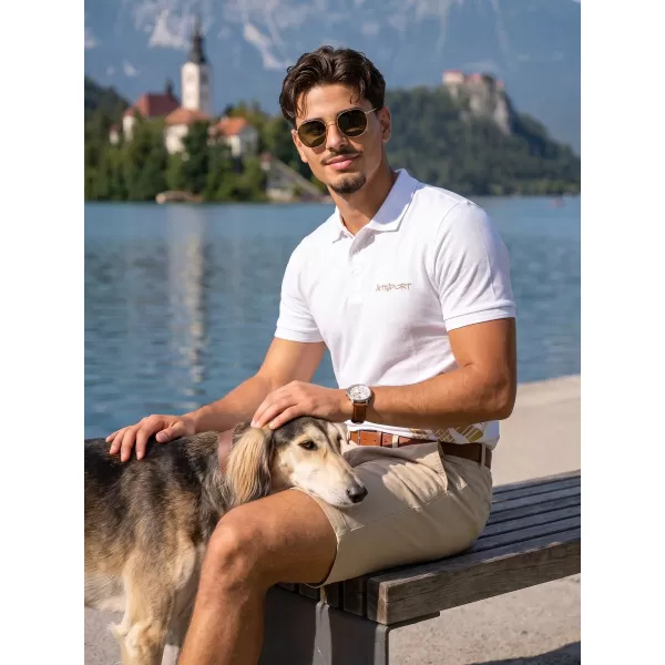  Tricou pentru bărbați cu guler ALTISPORT ALM013203 ALB 