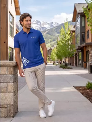 Tricou pentru bărbați cu guler ALTISPORT ALM013203 ALBASTRU REGAL