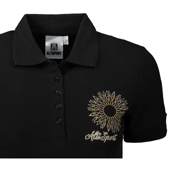  Tricou de damă cu guler ALTISPORT ALW024210 NEGRU SI AURIU 