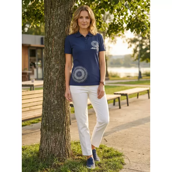  Tricou de damă cu guler ALTISPORT ALW024210 ALBASTRU MIEZUL NOPȚII 