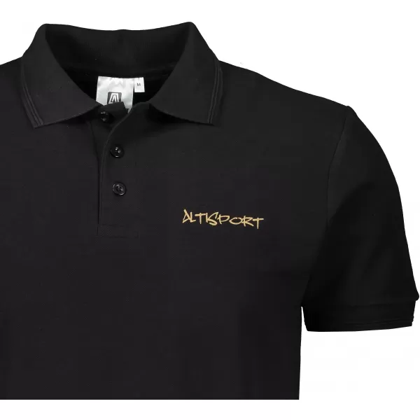 Tricou pentru bărbați cu guler ALTISPORT ALM013203 NEGRU SI AURIU 
