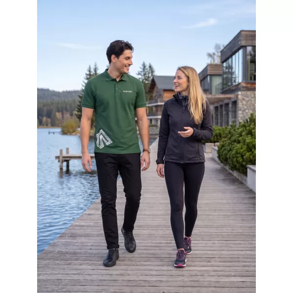  Tricou pentru bărbați cu guler ALTISPORT ALM013203 STICLA VERDE 