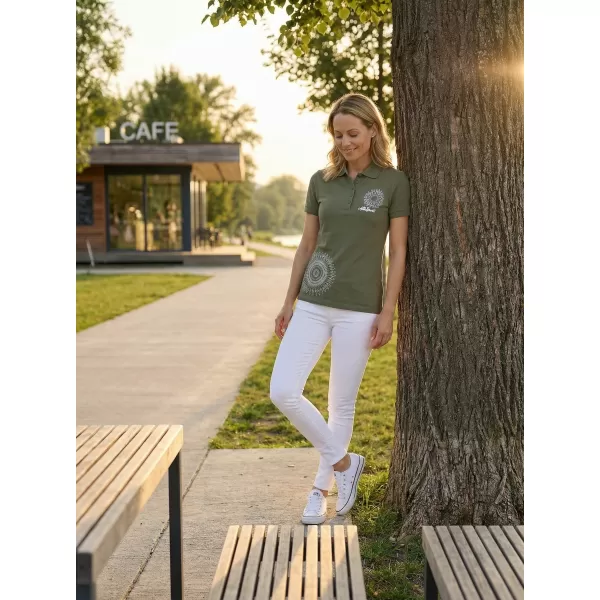  Tricou de damă cu guler ALTISPORT ALW024210 KAKI 