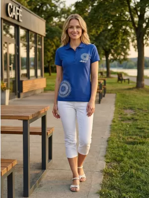 Tricou de damă cu guler ALTISPORT ALW024210 ALBASTRU REGAL