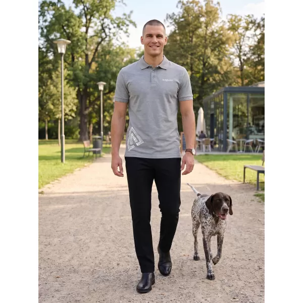  Tricou pentru bărbați cu guler ALTISPORT ALM013203 EVIDENȚIERI GRI ÎNCHIS 