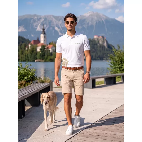  Tricou pentru bărbați cu guler ALTISPORT ALM013203 ALB 