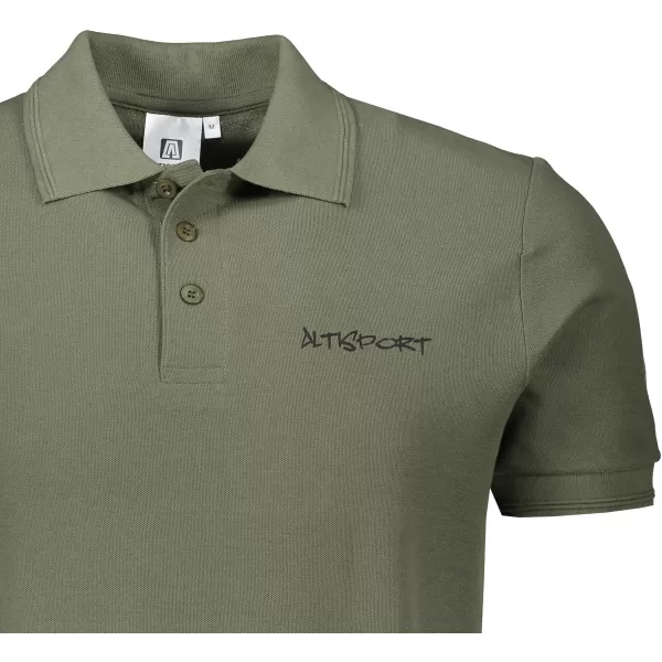  Tricou pentru bărbați cu guler ALTISPORT ALM013203 KAKI 