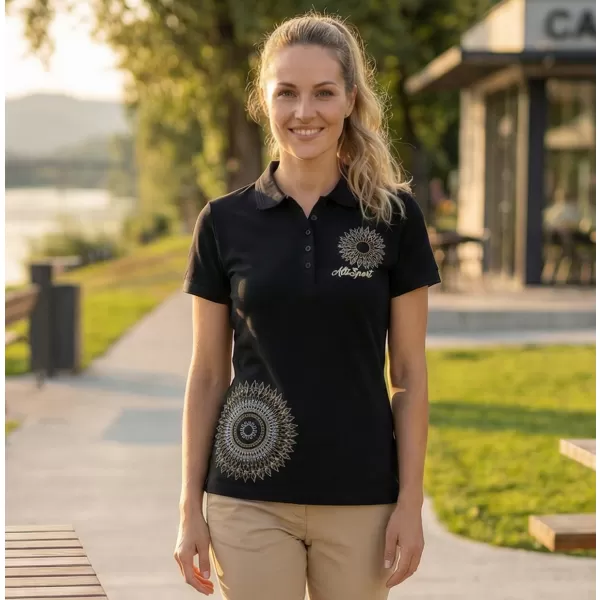  Tricou de damă cu guler ALTISPORT ALW024210 ALBASTRU MARIN 