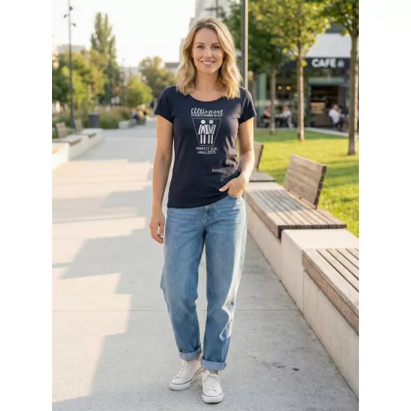  Tricou pentru femei ALTISPORT ALW049122 BLEUMARIN/ARGINTIU 