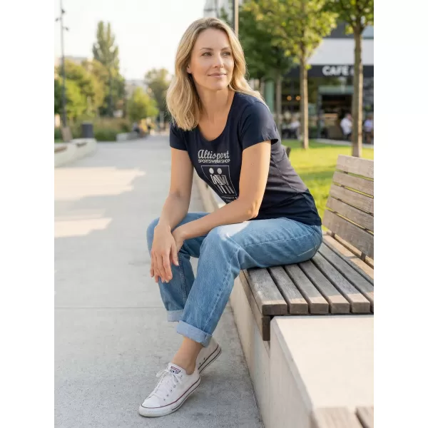  Tricou pentru femei ALTISPORT ALW049122 BLEUMARIN/ARGINTIU 