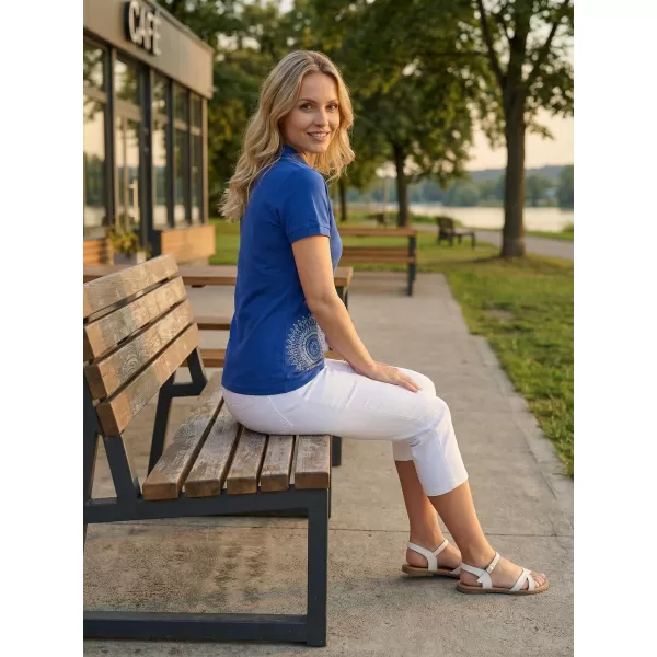  Tricou de damă cu guler ALTISPORT ALW024210 ALBASTRU REGAL 
