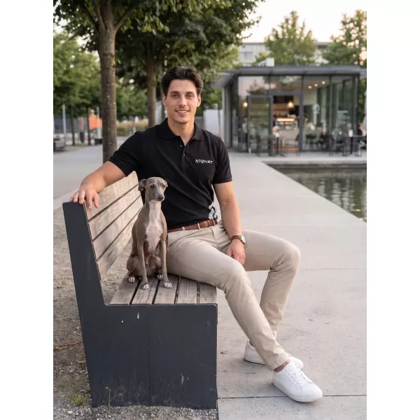  Tricou pentru bărbați cu guler ALTISPORT ALM013203 ALB-NEGRU 