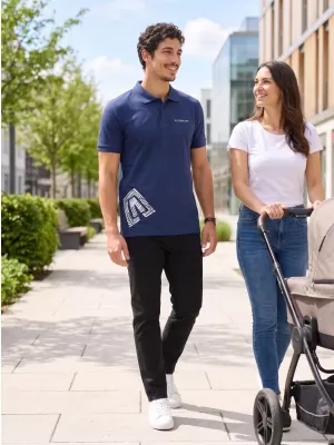 Tricou pentru bărbați cu guler ALTISPORT ALM013203 ALBASTRU MIEZUL NOPȚII