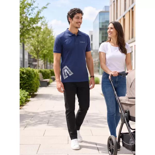  Tricou pentru bărbați cu guler ALTISPORT ALM013203 ALBASTRU MIEZUL NOPȚII 