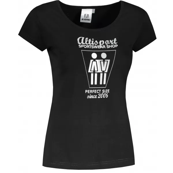  Tricou pentru femei ALTISPORT ALW049122 NEGRU SI ARGINTIU 