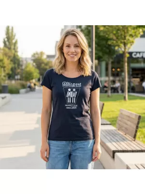 Tricou pentru femei ALTISPORT ALW049122 BLEUMARIN/ARGINTIU