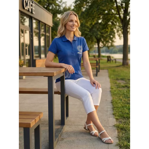  Tricou de damă cu guler ALTISPORT ALW024210 ALBASTRU REGAL 