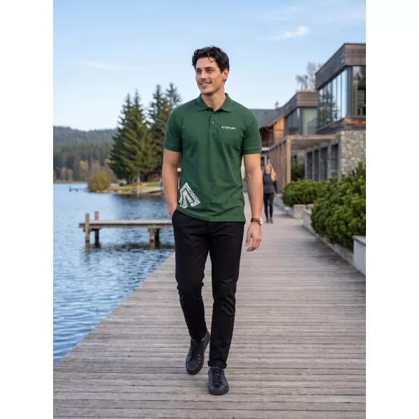  Tricou pentru bărbați cu guler ALTISPORT ALM013203 STICLA VERDE 
