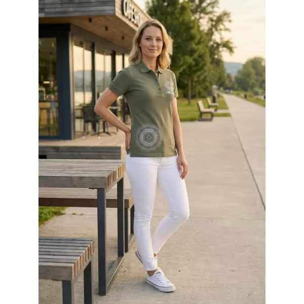  Tricou de damă cu guler ALTISPORT ALW024210 KAKI 