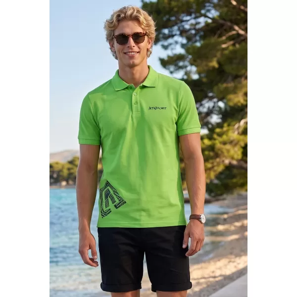  Tricou pentru bărbați cu guler ALTISPORT ALM013203 MĂR VERDE 