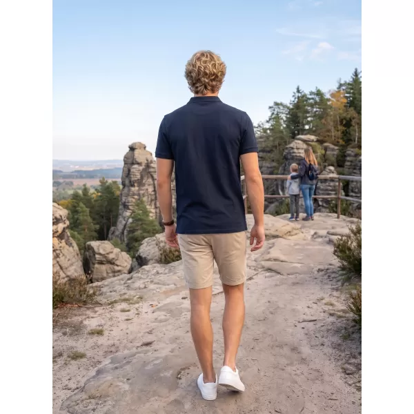  Tricou pentru bărbați cu guler ALTISPORT ALM013203 ALBASTRU MARIN 